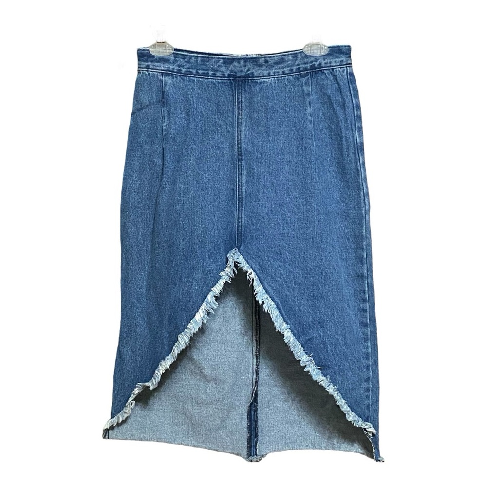Nasty Gal Denim Frayed Hem Skirt 4